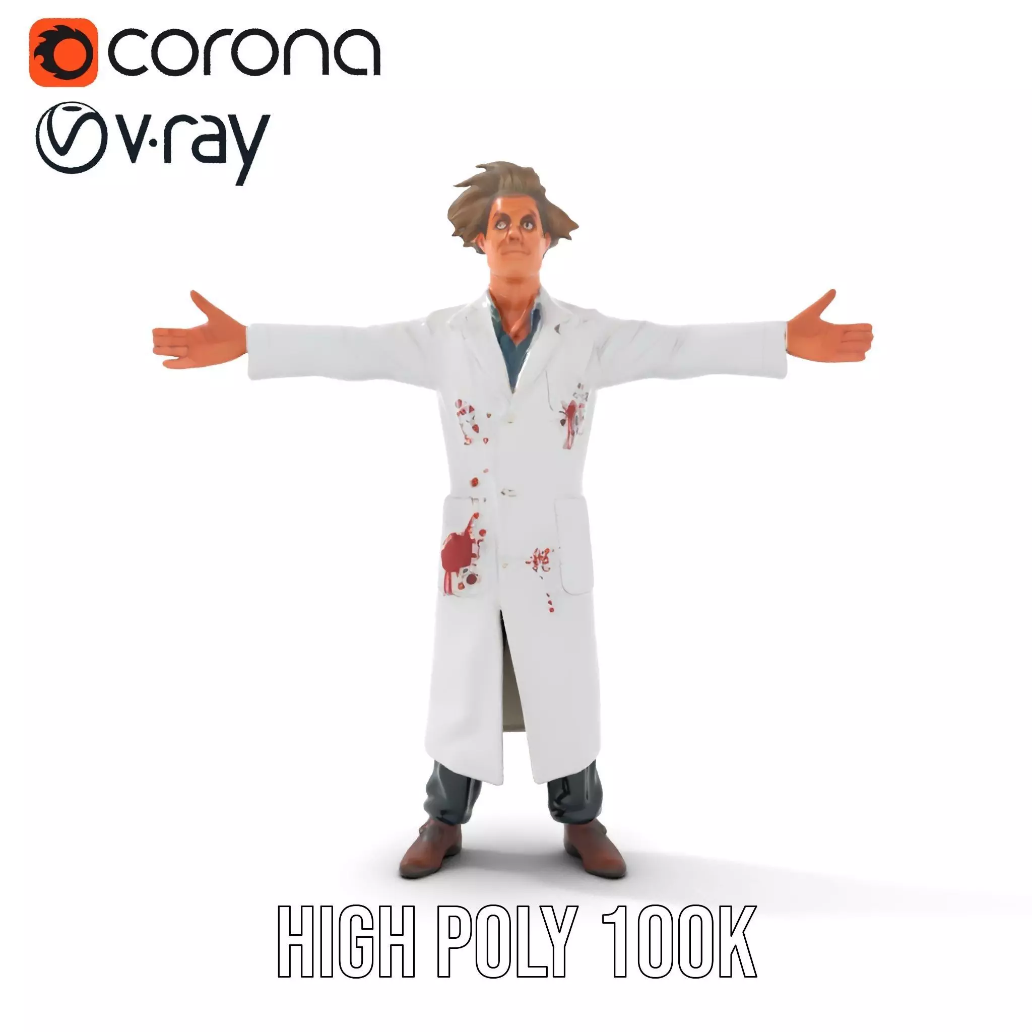 Mad Scientist Character Model Pack Low-poly 3D model_25