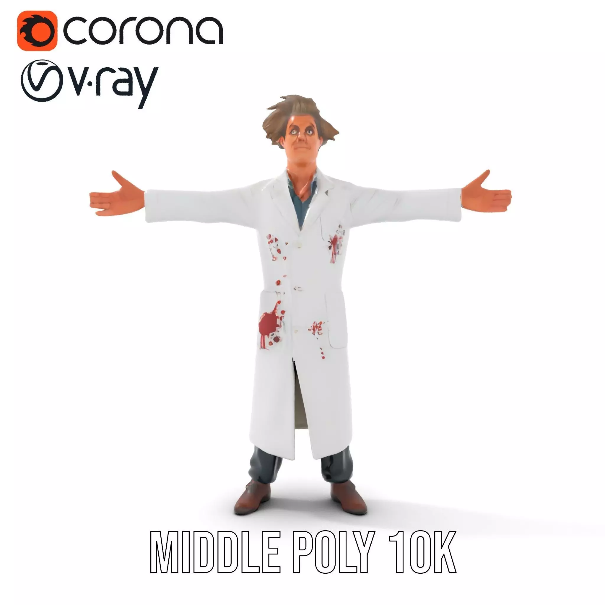Mad Scientist Character Model Pack Low-poly 3D model_12