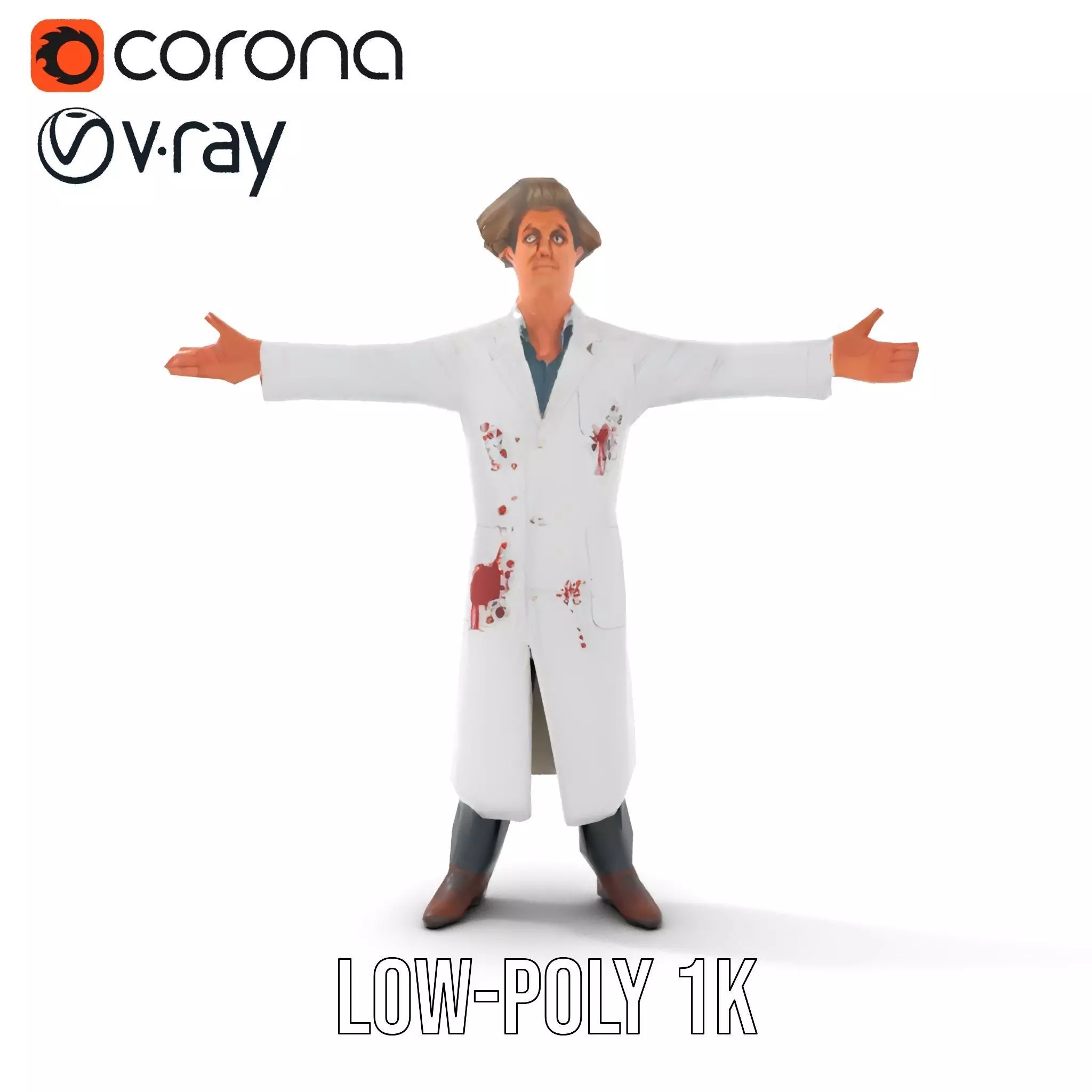 Mad Scientist Character Model Pack Low-poly 3D model_8