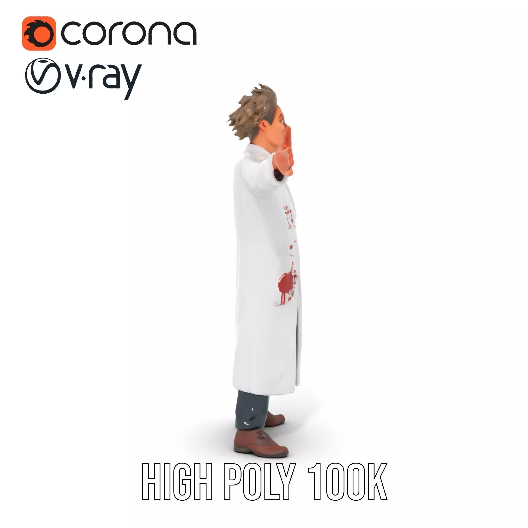 Mad Scientist Character Model Pack Low-poly 3D model_16