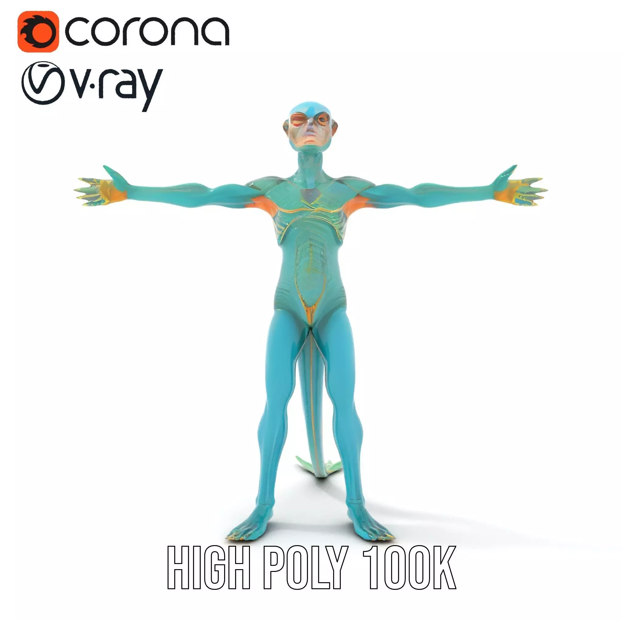 Reptilian Humanoid Character Model Pack for Games and Animation Low-poly 3D model_28