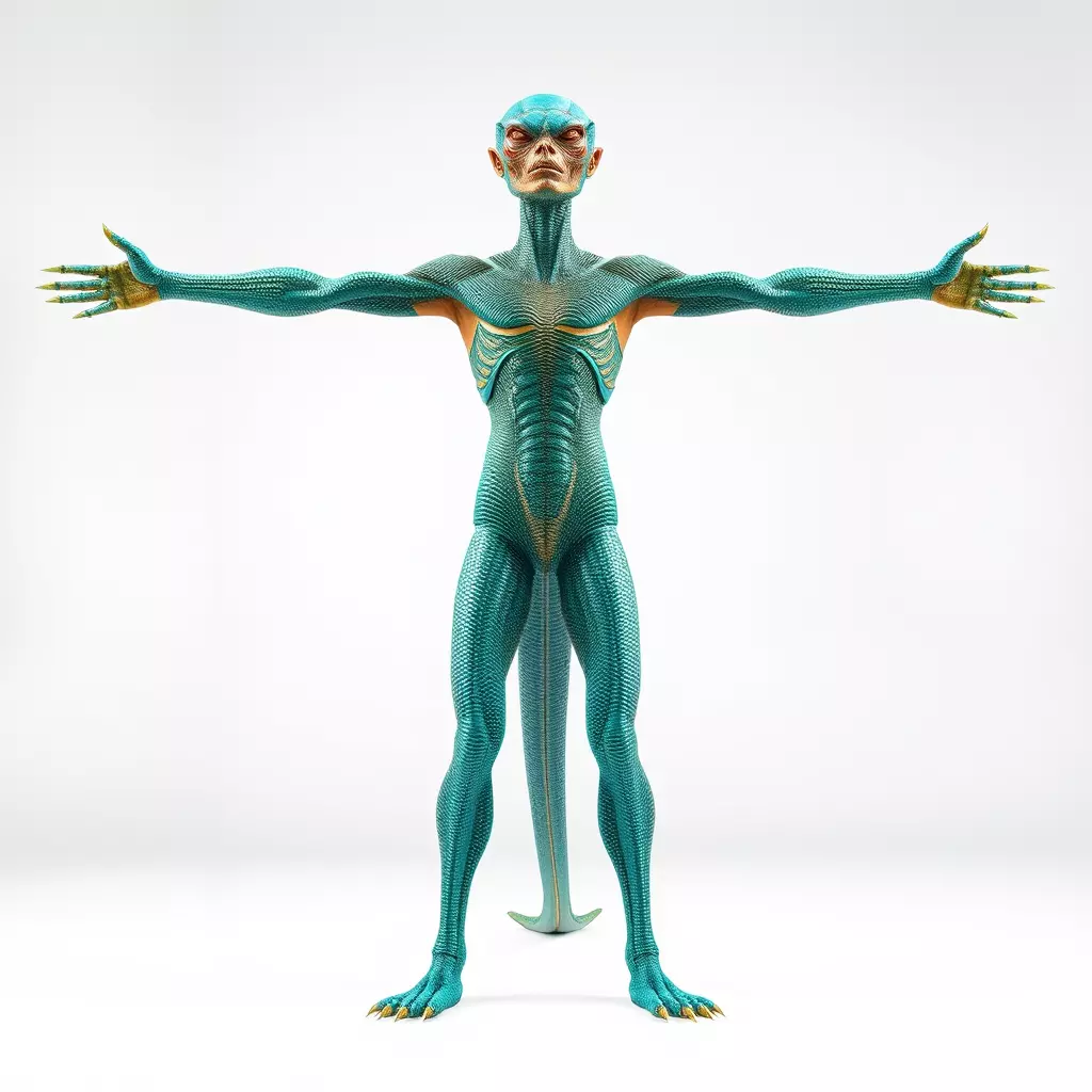 Reptilian Humanoid Character Model Pack for Games and Animation Low-poly 3D model_2