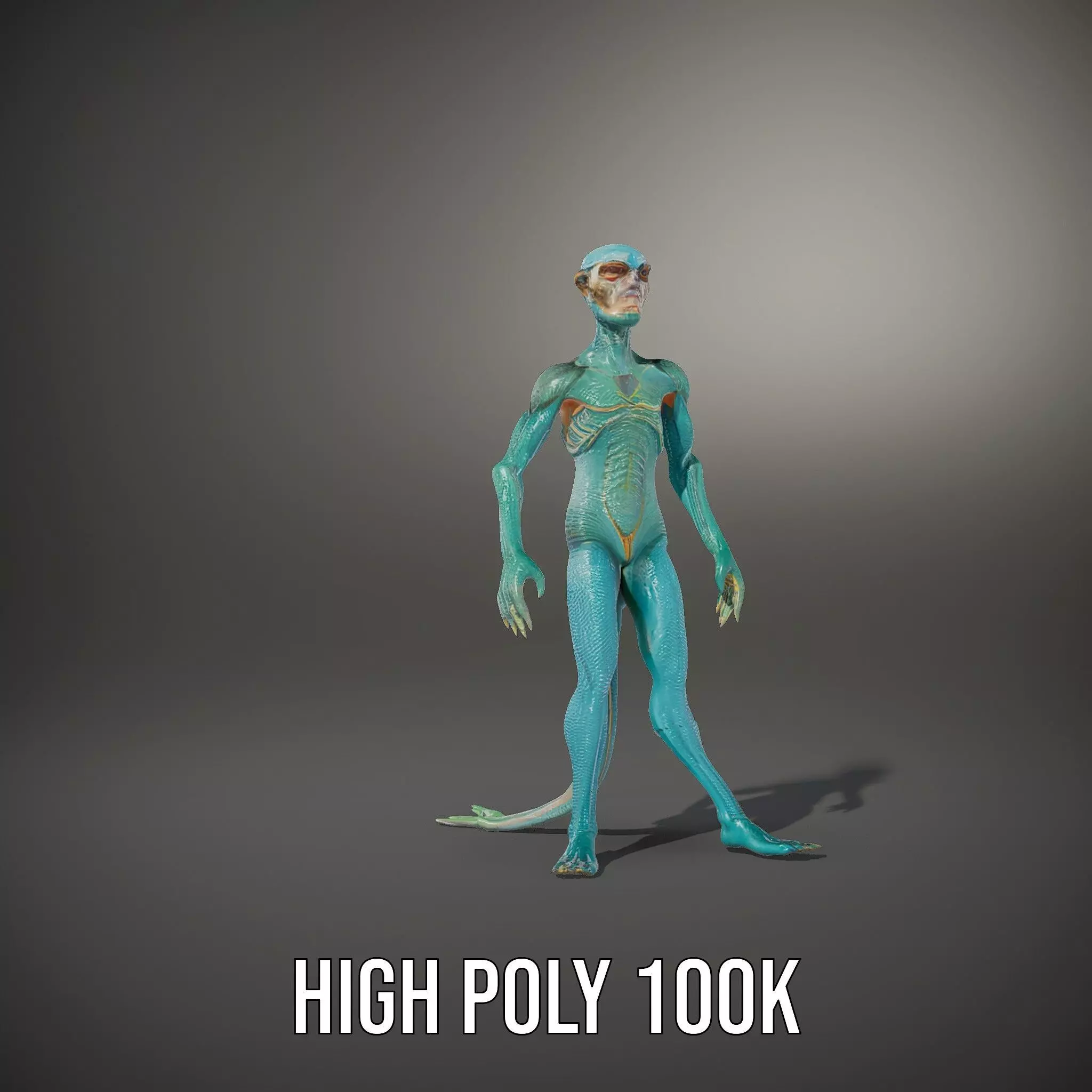 Reptilian Humanoid Character Model Pack for Games and Animation Low-poly 3D model_23