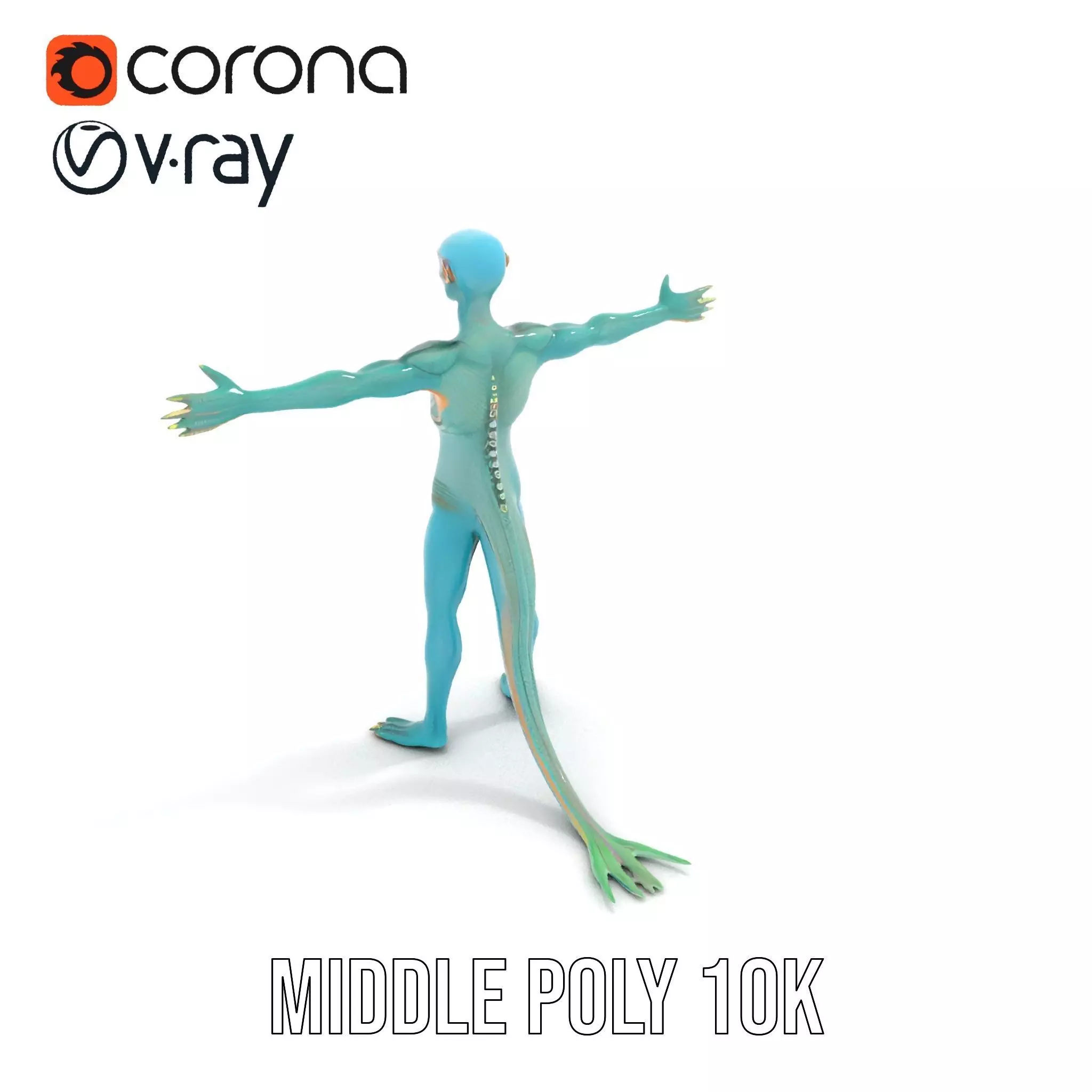 Reptilian Humanoid Character Model Pack for Games and Animation Low-poly 3D model_9