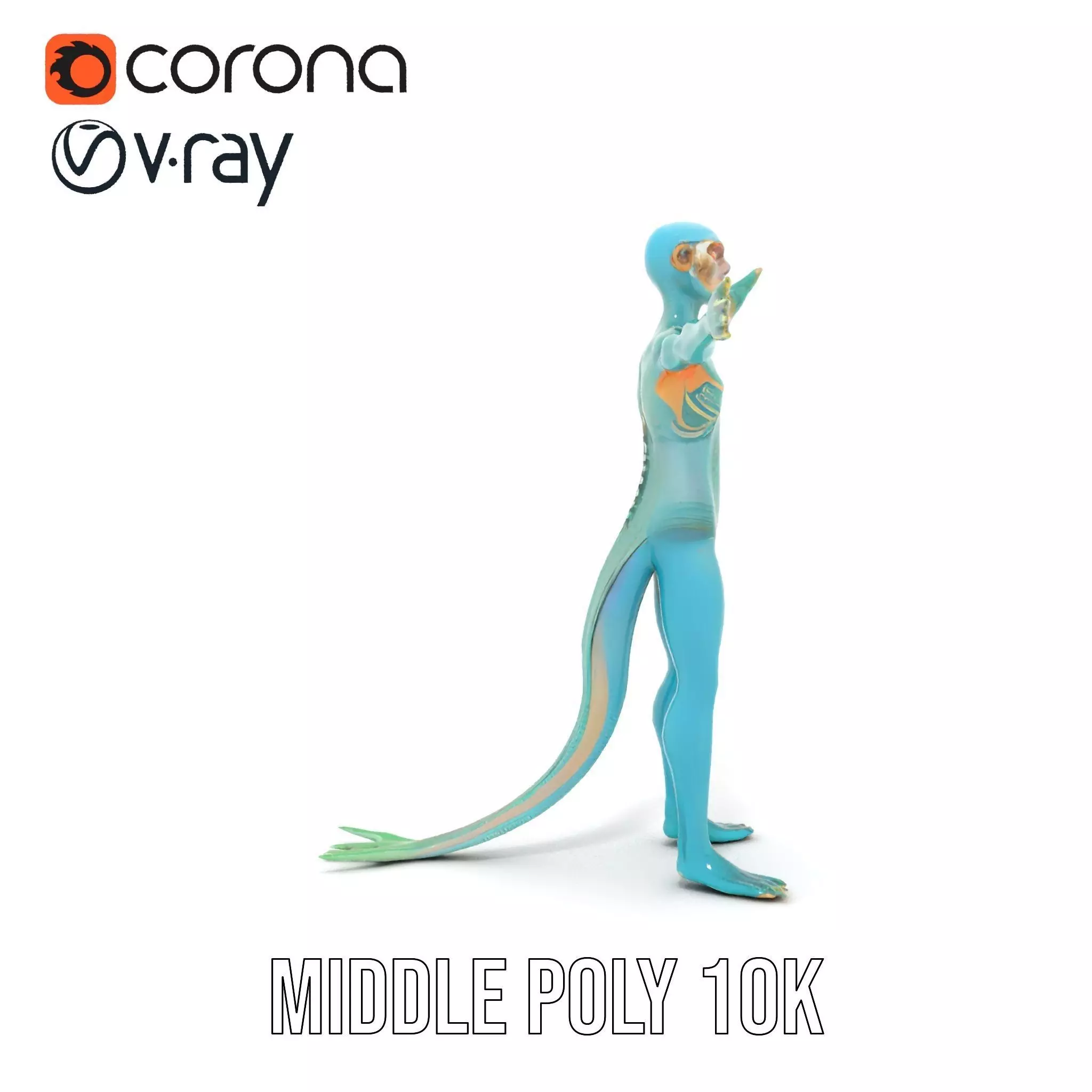 Reptilian Humanoid Character Model Pack for Games and Animation Low-poly 3D model_18