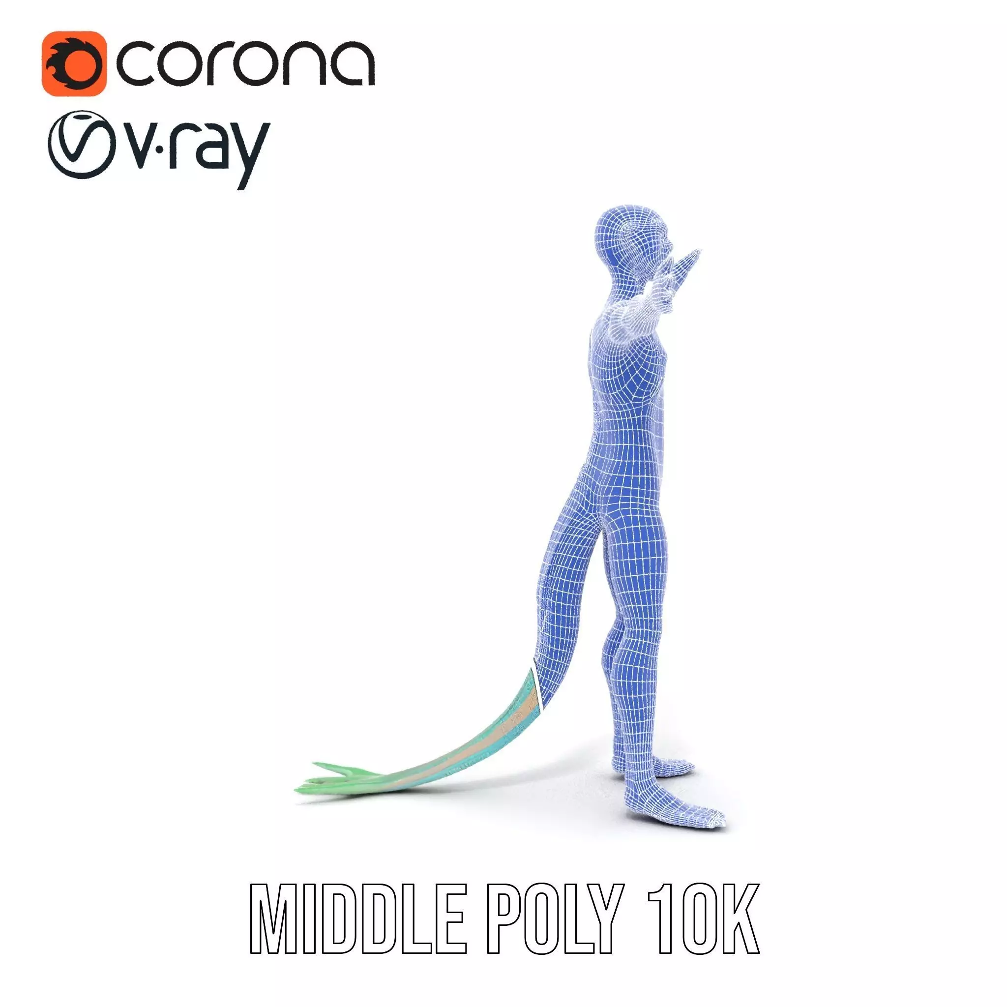 Reptilian Humanoid Character Model Pack for Games and Animation Low-poly 3D model_24