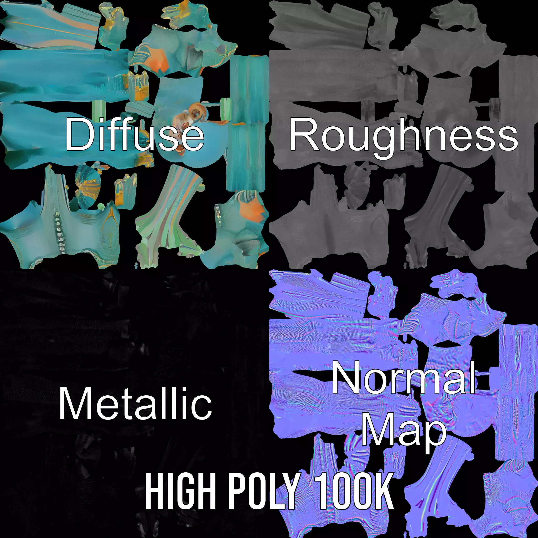 Reptilian Humanoid Character Model Pack for Games and Animation Low-poly 3D model_3