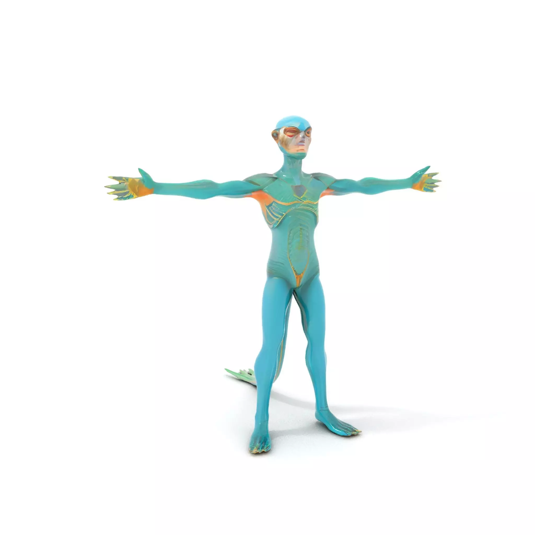 Reptilian Humanoid Character Model Pack for Games and Animation Low-poly 3D model_6