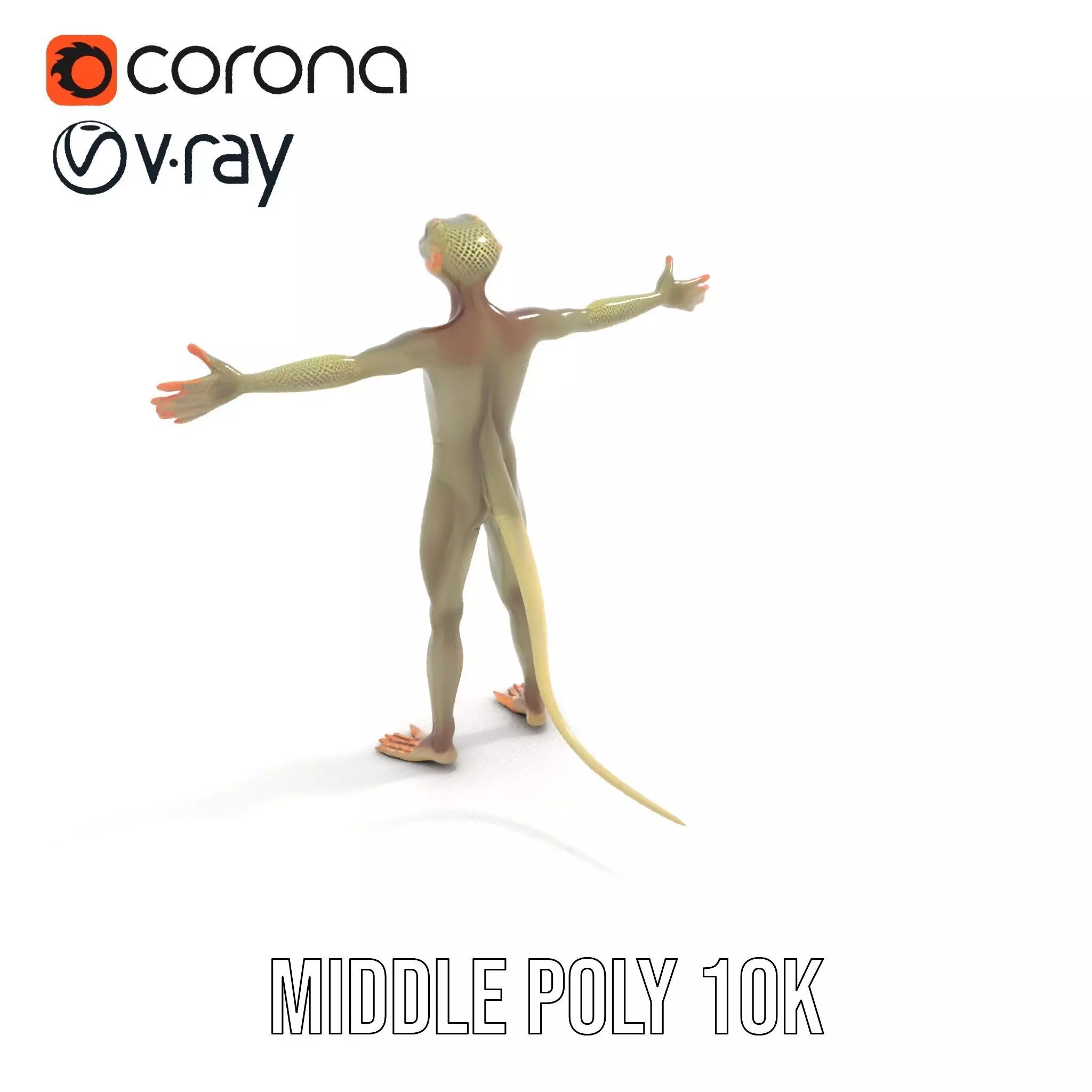 Anthropomorphic Lizard Model Pack for Game and Animation Low-poly 3D model_6