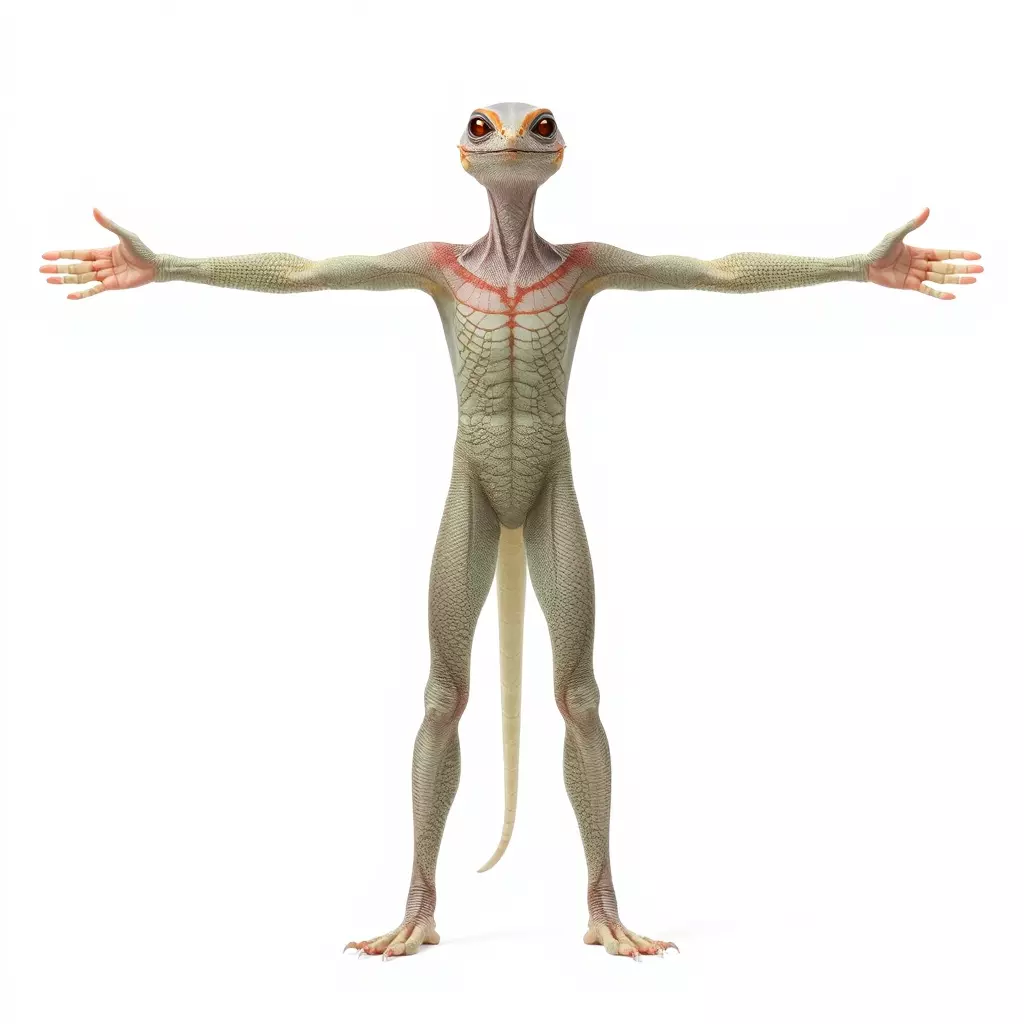 Anthropomorphic Lizard Model Pack for Game and Animation Low-poly 3D model_2