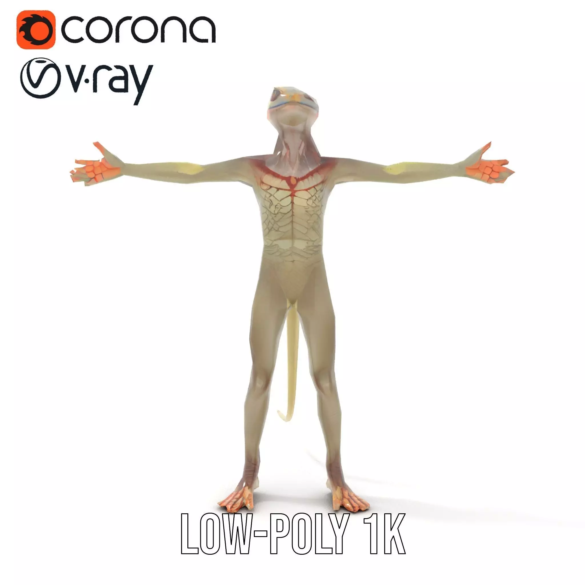 Anthropomorphic Lizard Model Pack for Game and Animation Low-poly 3D model_20