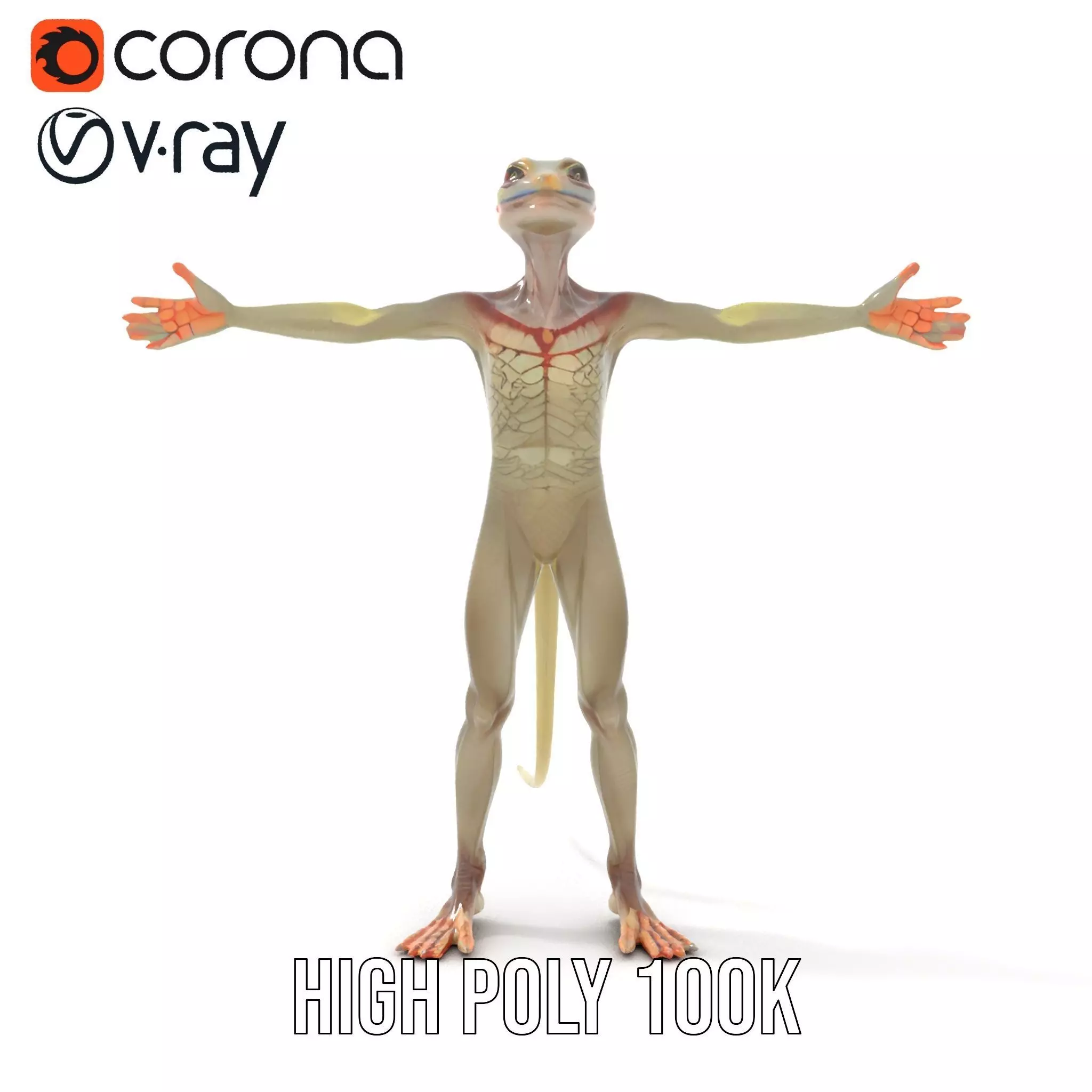 Anthropomorphic Lizard Model Pack for Game and Animation Low-poly 3D model_18