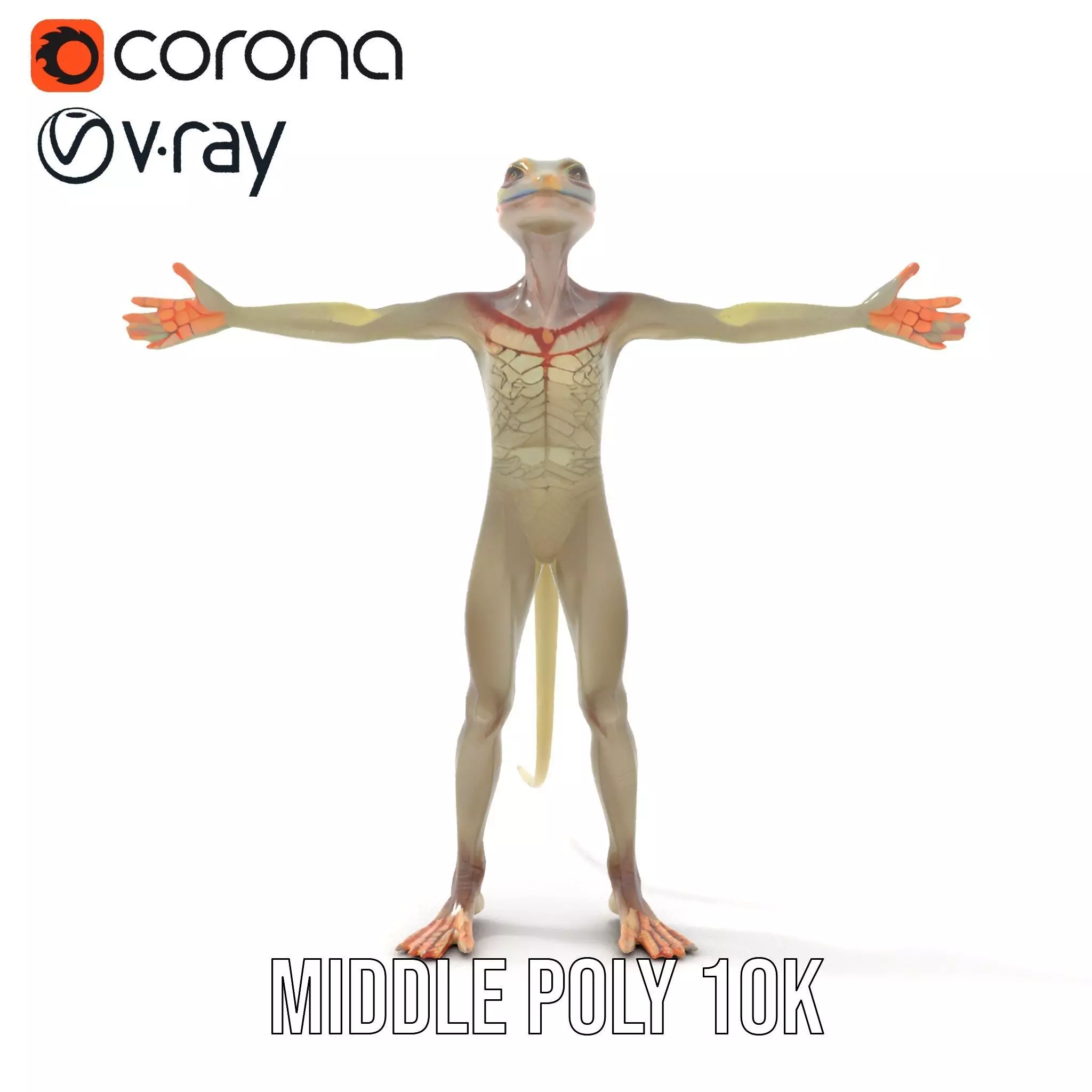 Anthropomorphic Lizard Model Pack for Game and Animation Low-poly 3D model_13