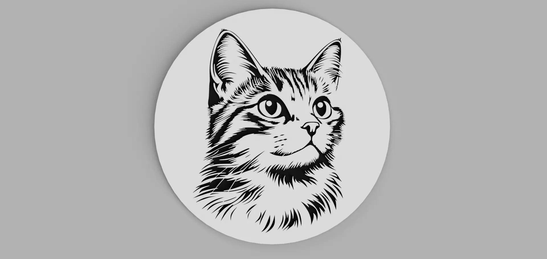 Cat Head Coaster Free 3D print model
