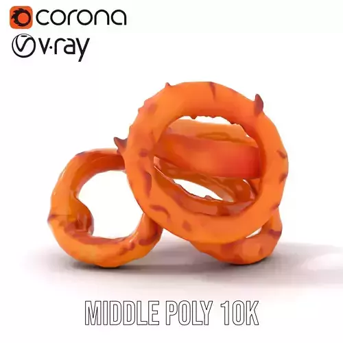 Crispy Onion Rings Model Pack Low-poly 3D model 5