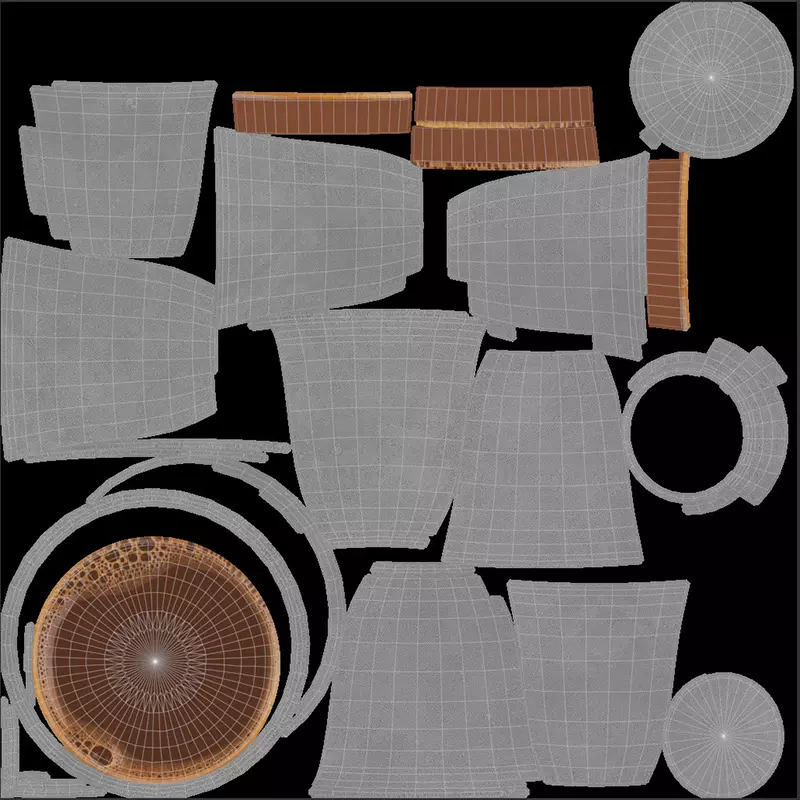 Traditional Arabic Dallah Coffee Dates Set 3D Model Low-poly 3D model_9