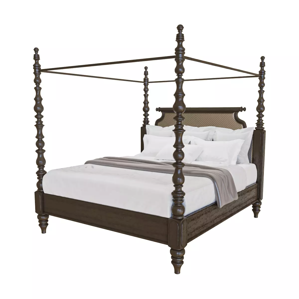 Classic Four Poster Bed 3D model_0