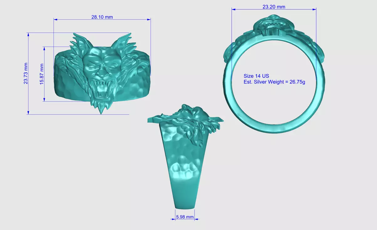 Bram Stokers Dracula Ring 3D print model_2