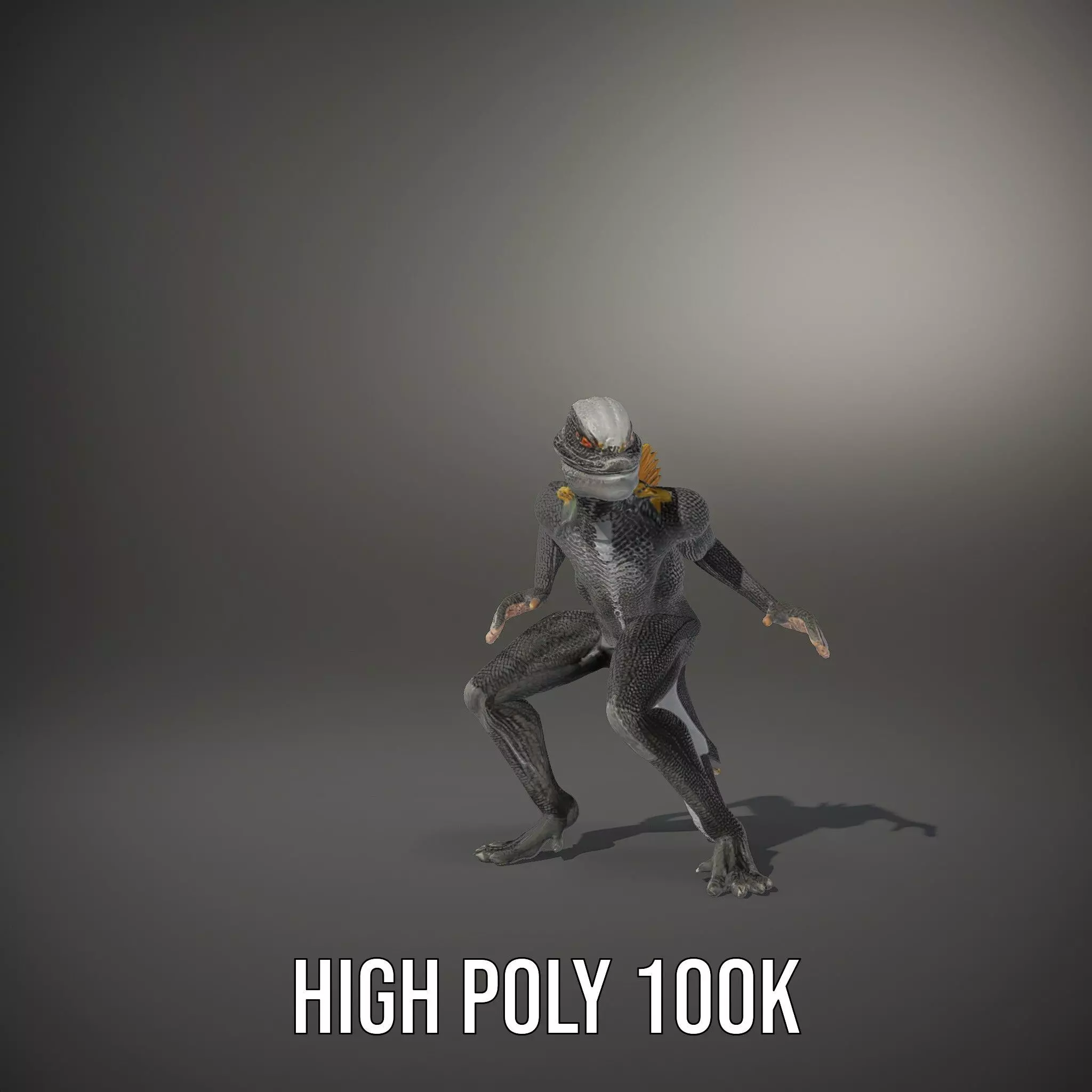 Reptilian Humanoid Creature Model Pack Low-poly 3D model_28