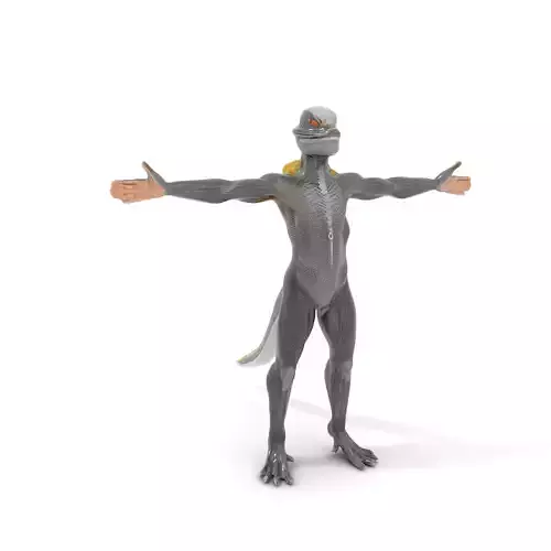 Reptilian Humanoid Creature Model Pack Low-poly 3D model