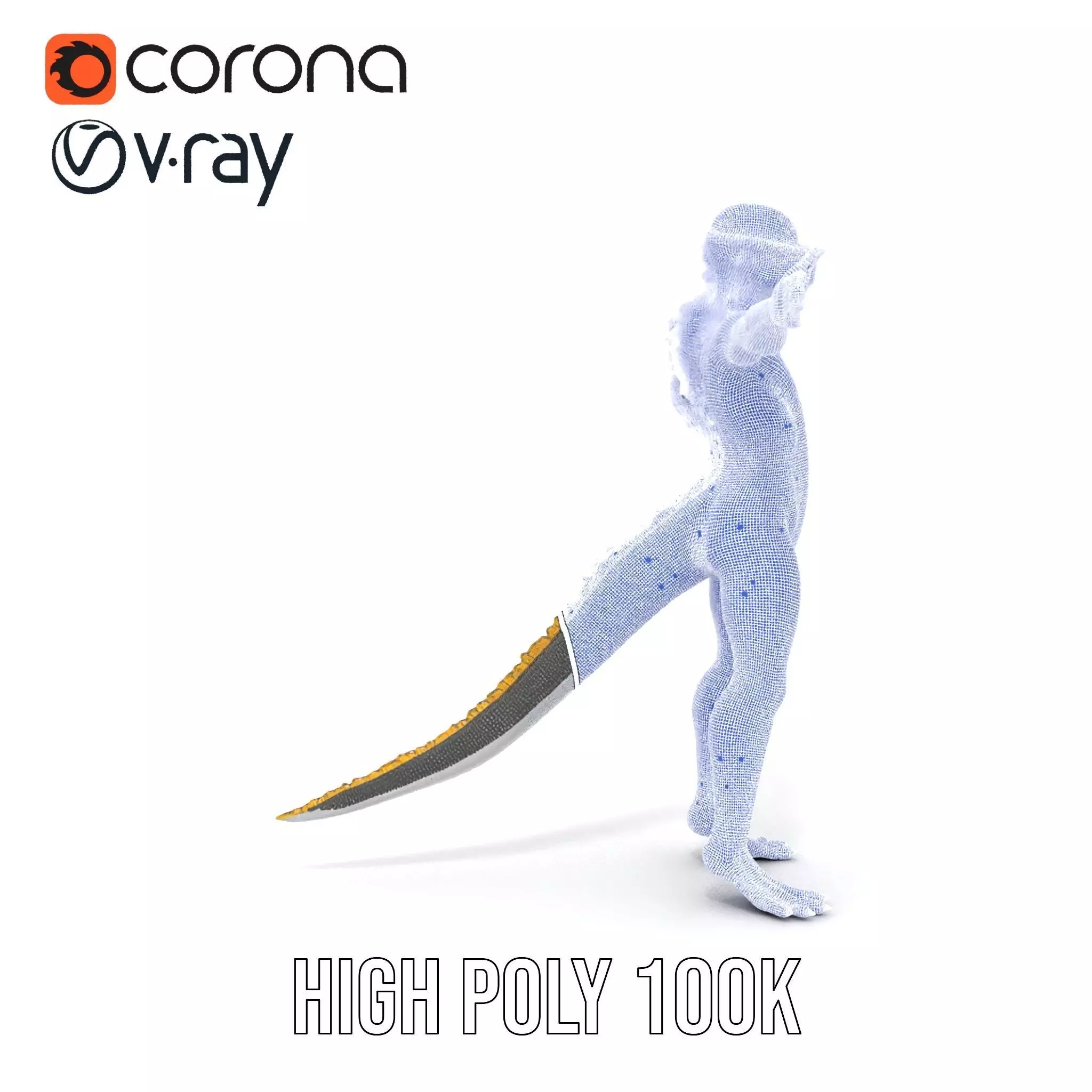 Reptilian Humanoid Creature Model Pack Low-poly 3D model_31