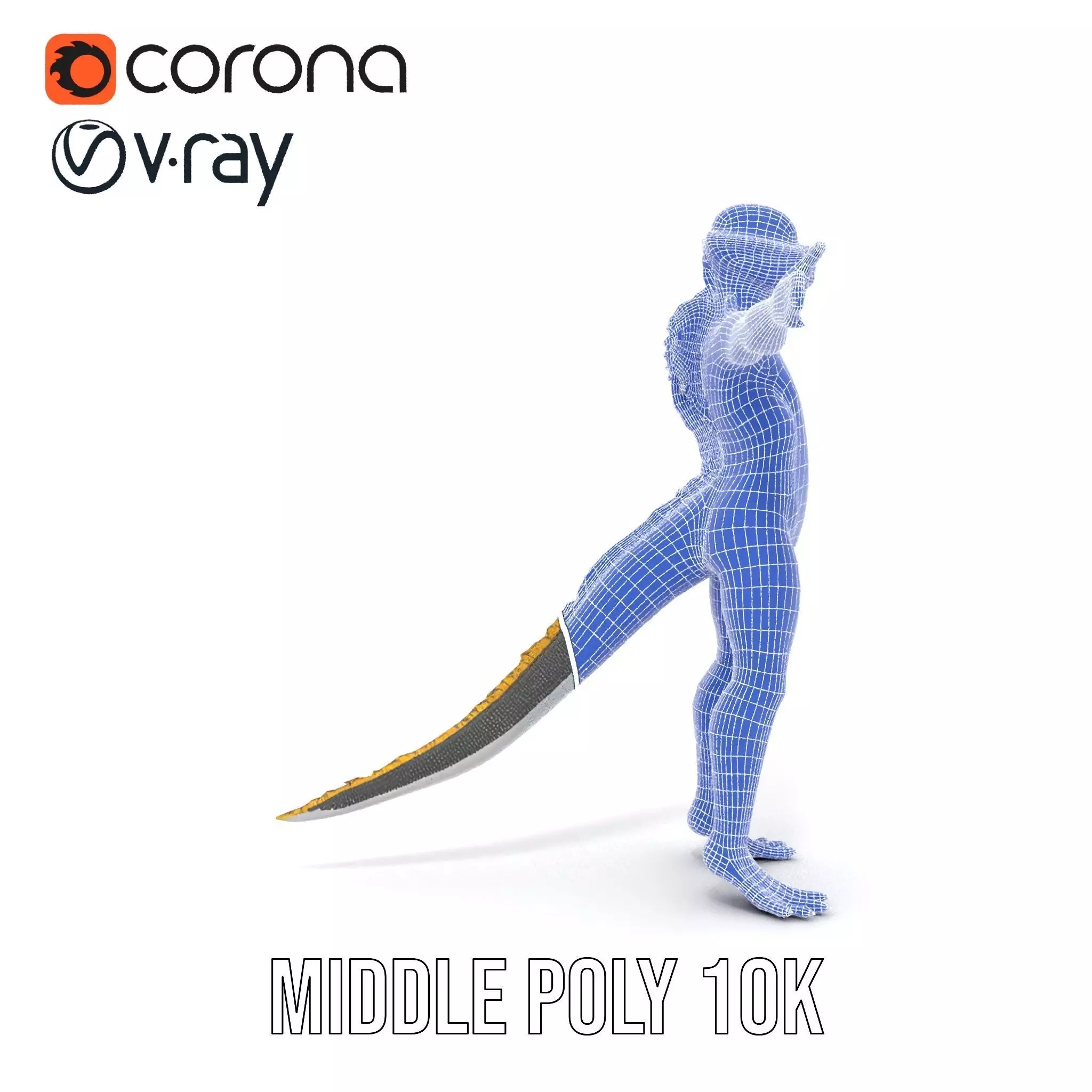 Reptilian Humanoid Creature Model Pack Low-poly 3D model_29