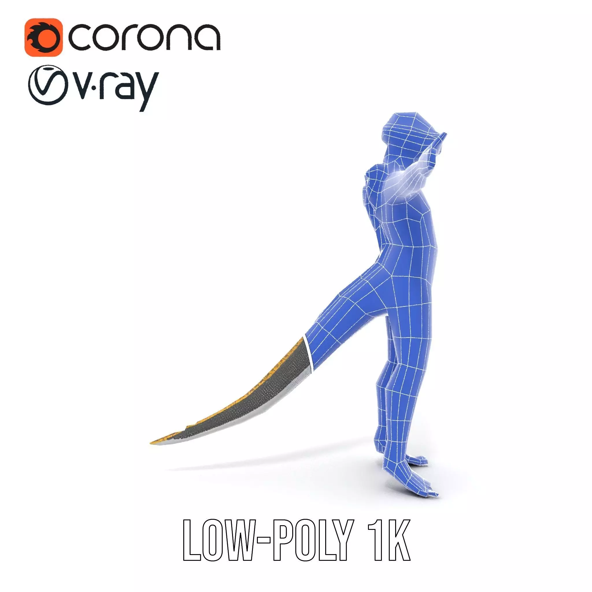 Reptilian Humanoid Creature Model Pack Low-poly 3D model_24