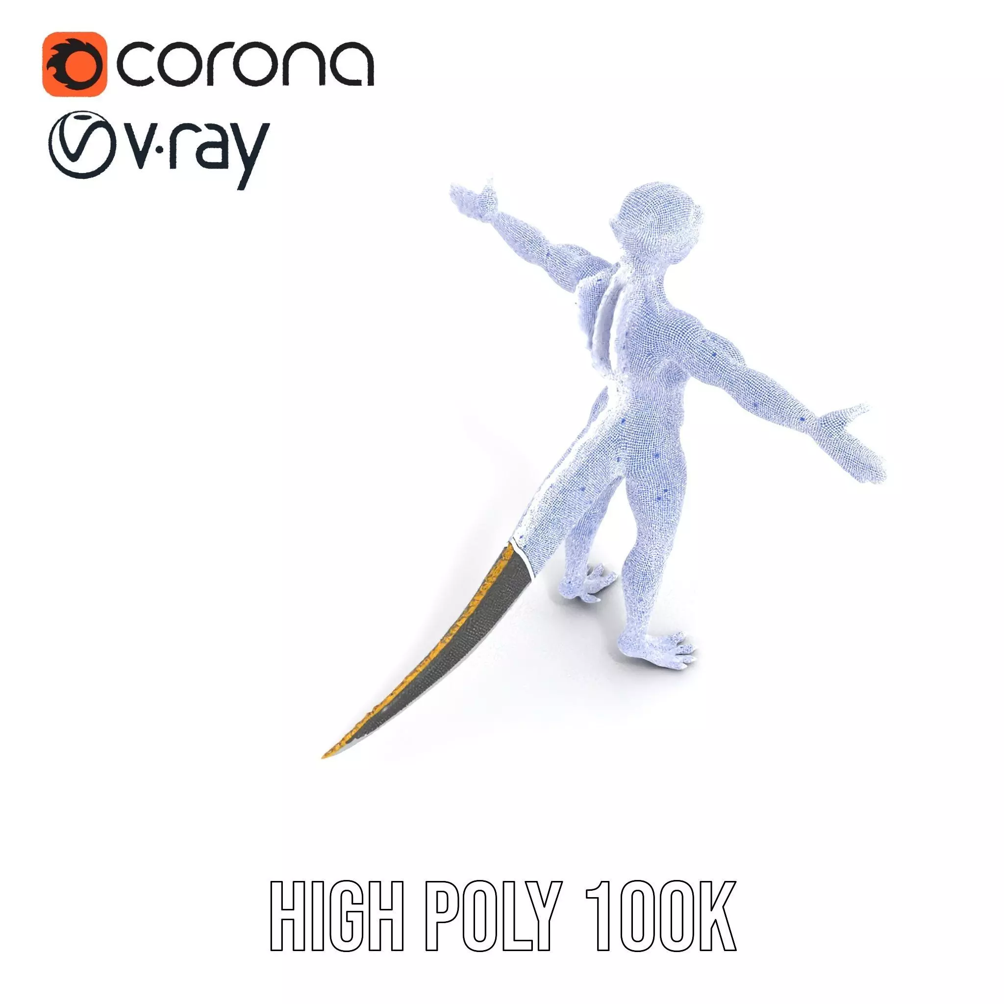 Reptilian Humanoid Creature Model Pack Low-poly 3D model_34