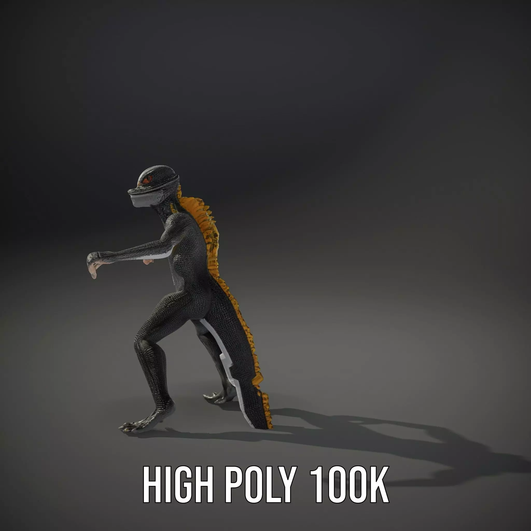 Reptilian Humanoid Creature Model Pack Low-poly 3D model_32