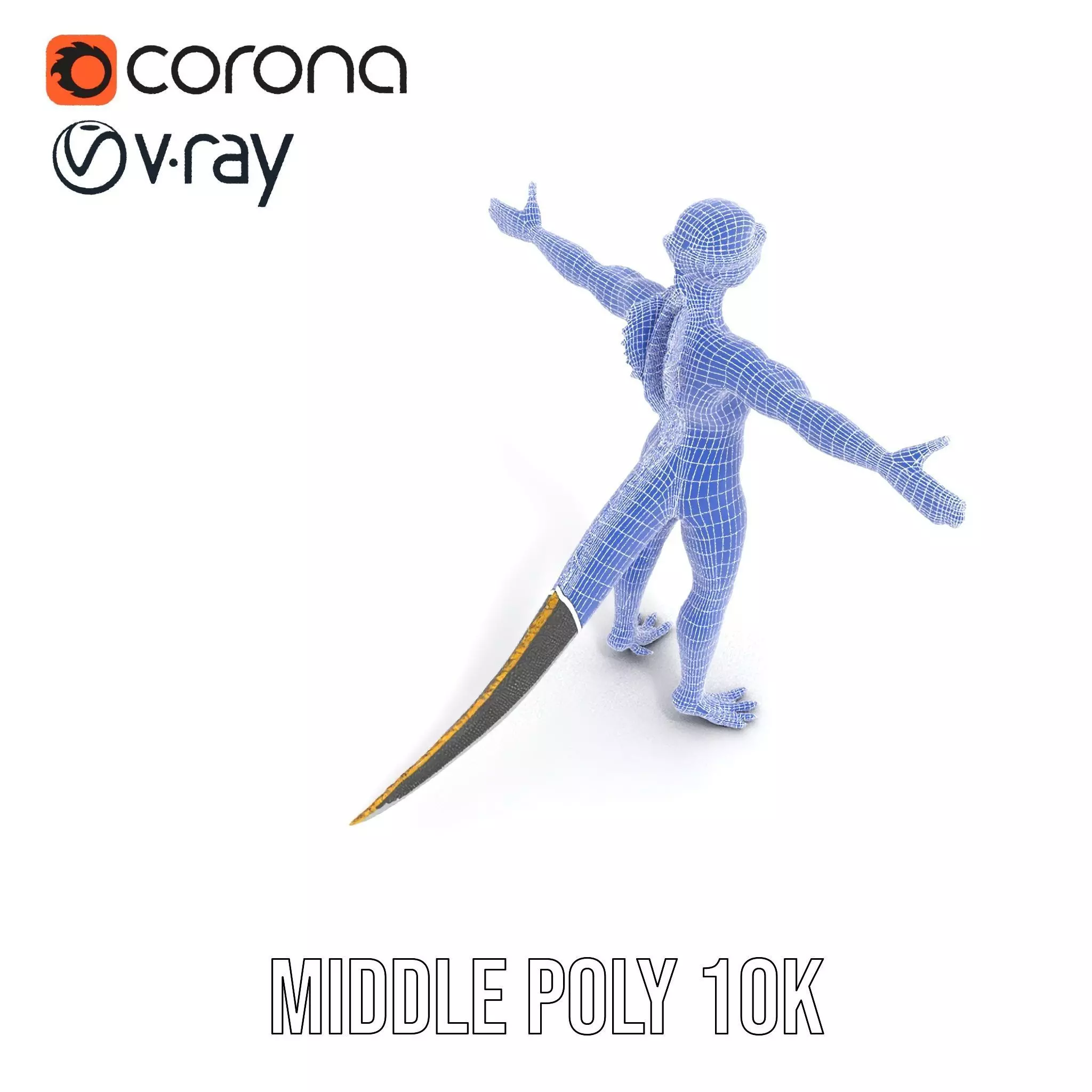 Reptilian Humanoid Creature Model Pack Low-poly 3D model_23