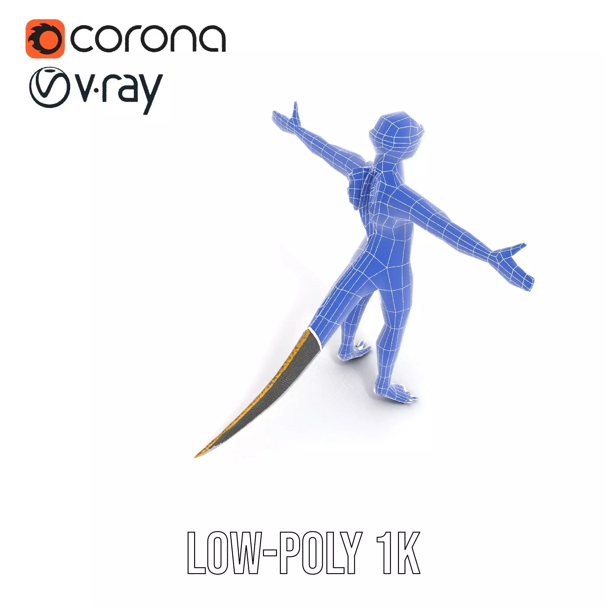 Reptilian Humanoid Creature Model Pack Low-poly 3D model_21