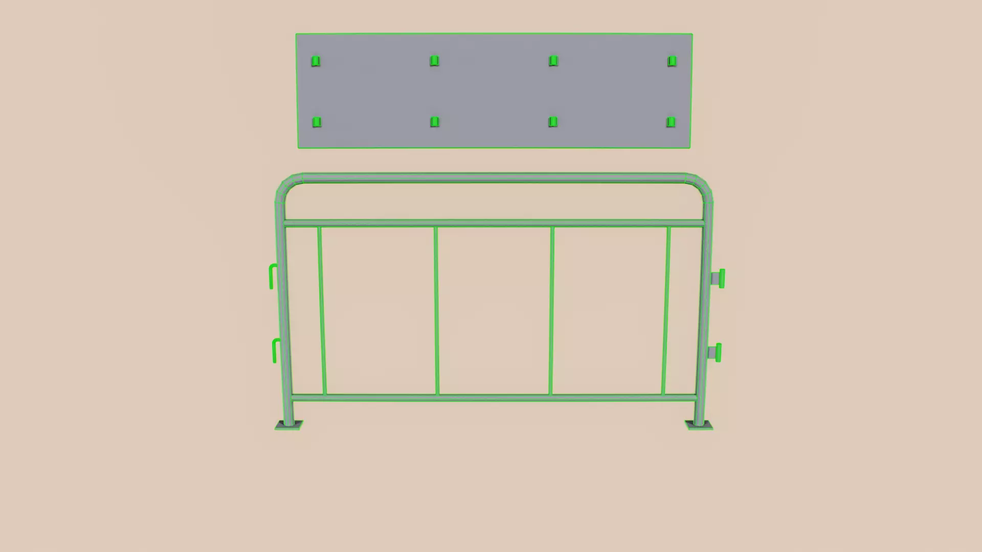 Crowd Control Barrier Type B Low-poly 3D model_19