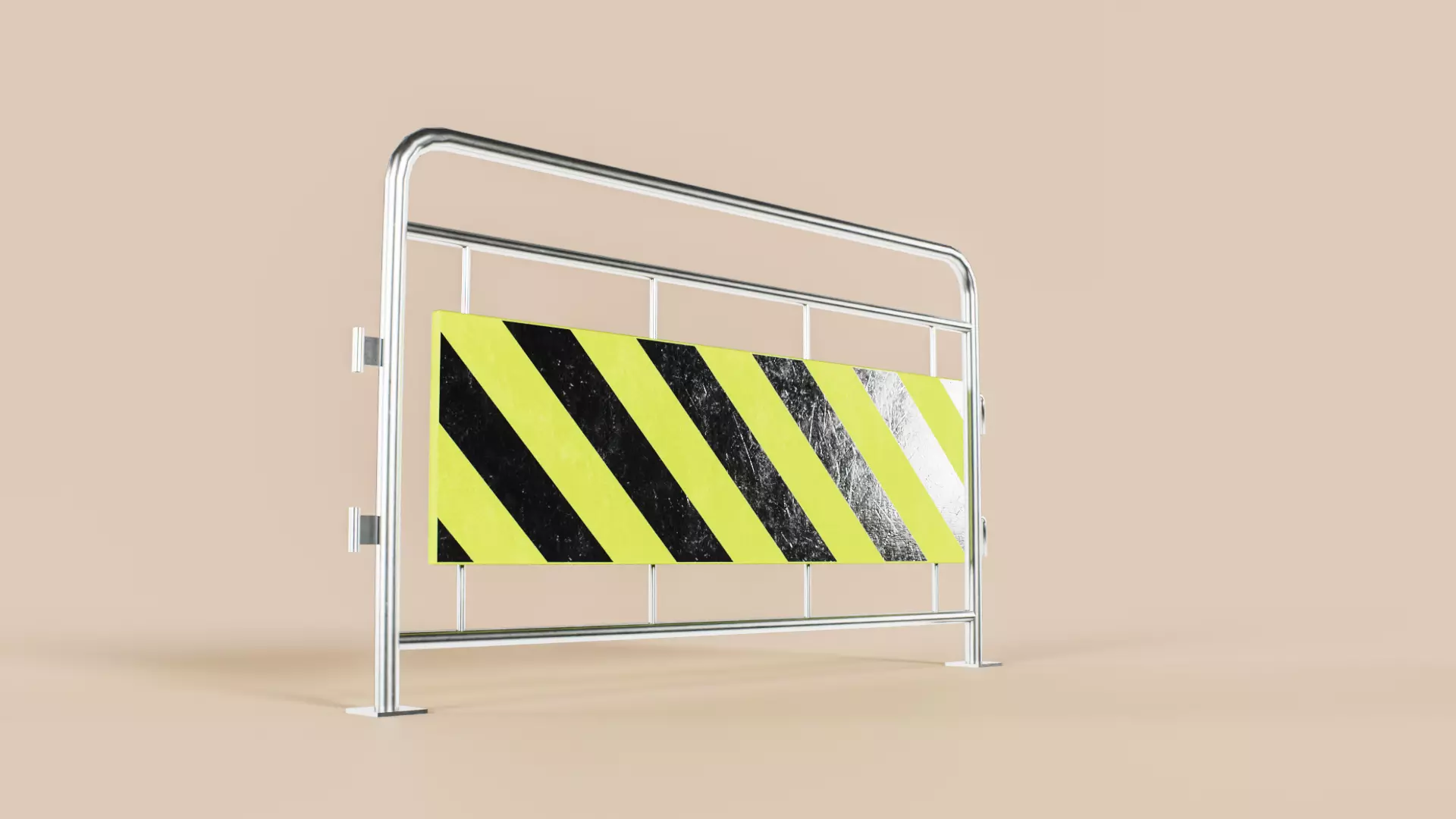 Crowd Control Barrier Type B Low-poly 3D model_8