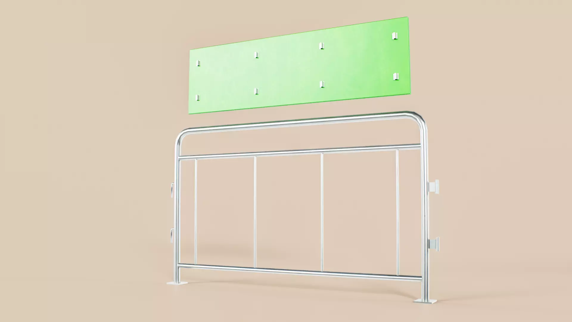 Crowd Control Barrier Type B Low-poly 3D model_1