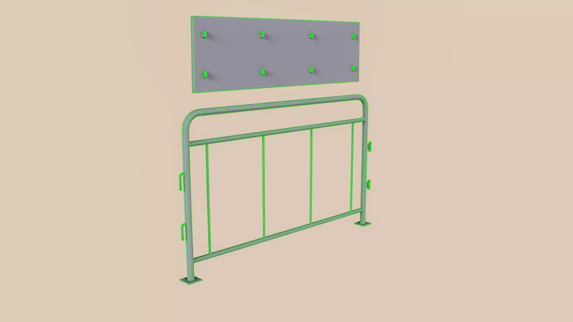 Crowd Control Barrier Type B Low-poly 3D model_20