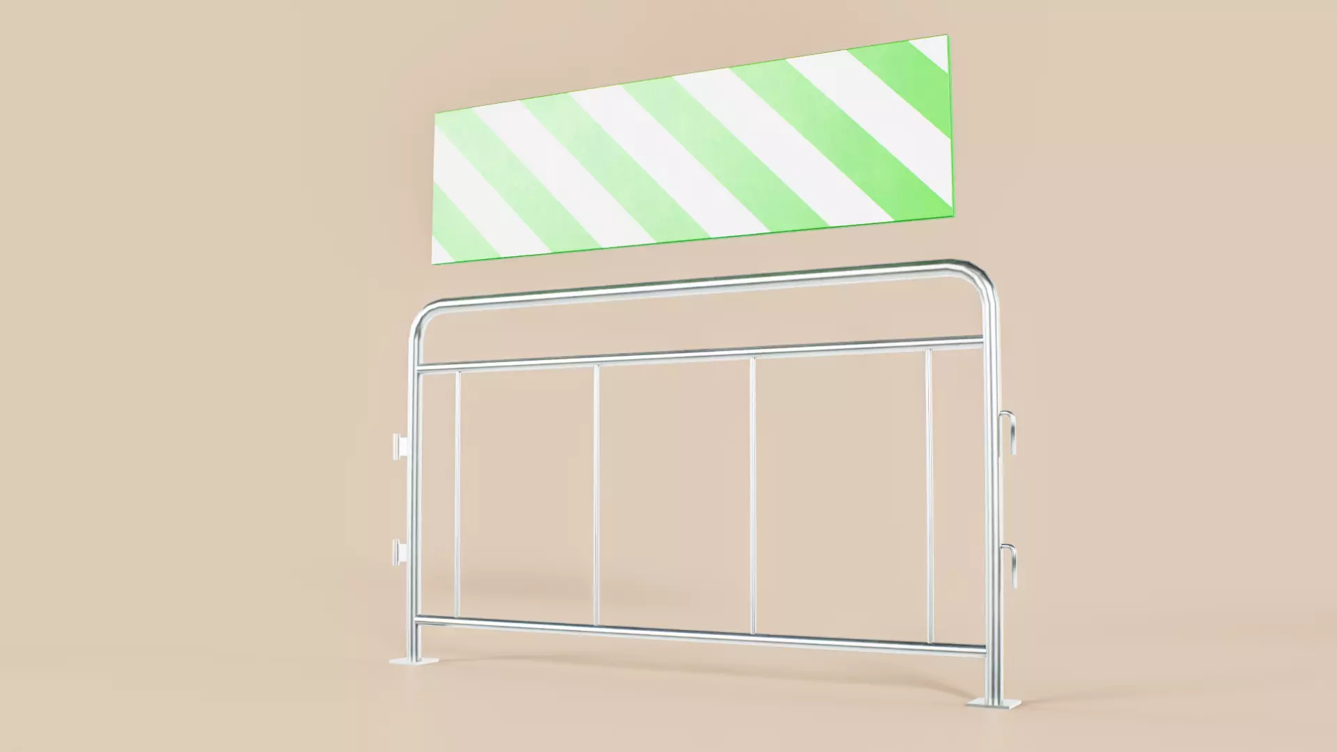 Crowd Control Barrier Type B Low-poly 3D model_0