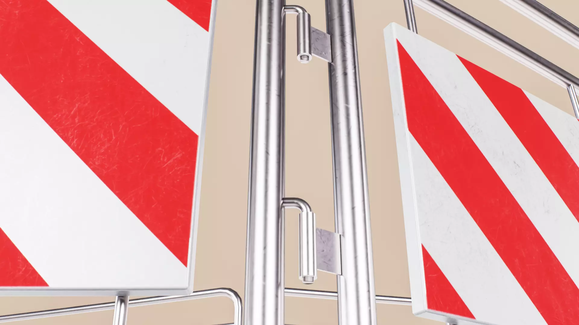 Crowd Control Barrier Type B Low-poly 3D model_6