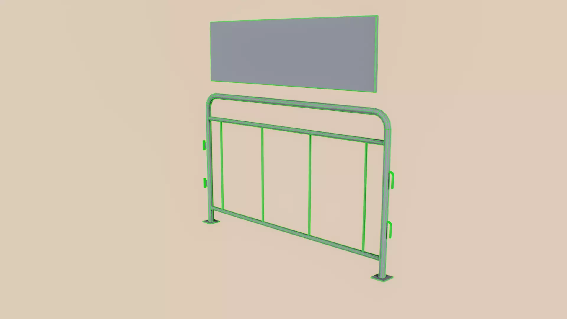 Crowd Control Barrier Type B Low-poly 3D model_22