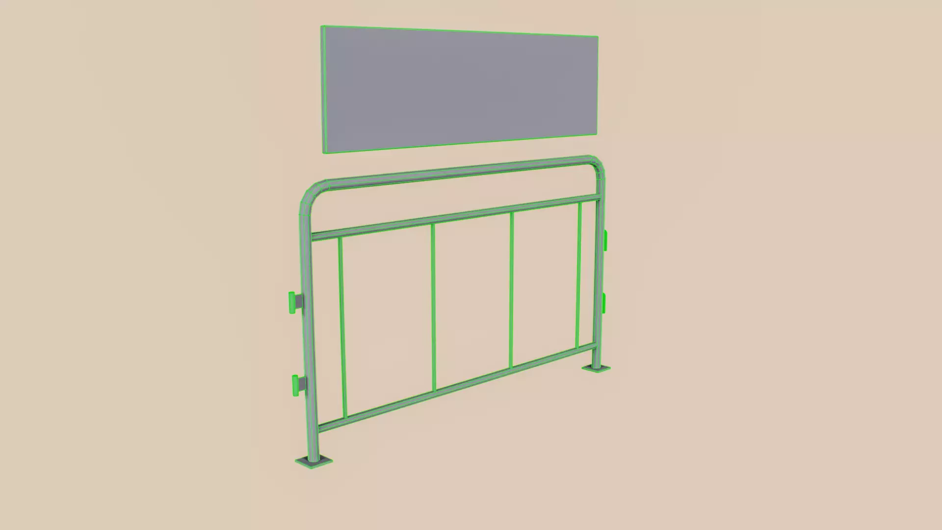 Crowd Control Barrier Type B Low-poly 3D model_16