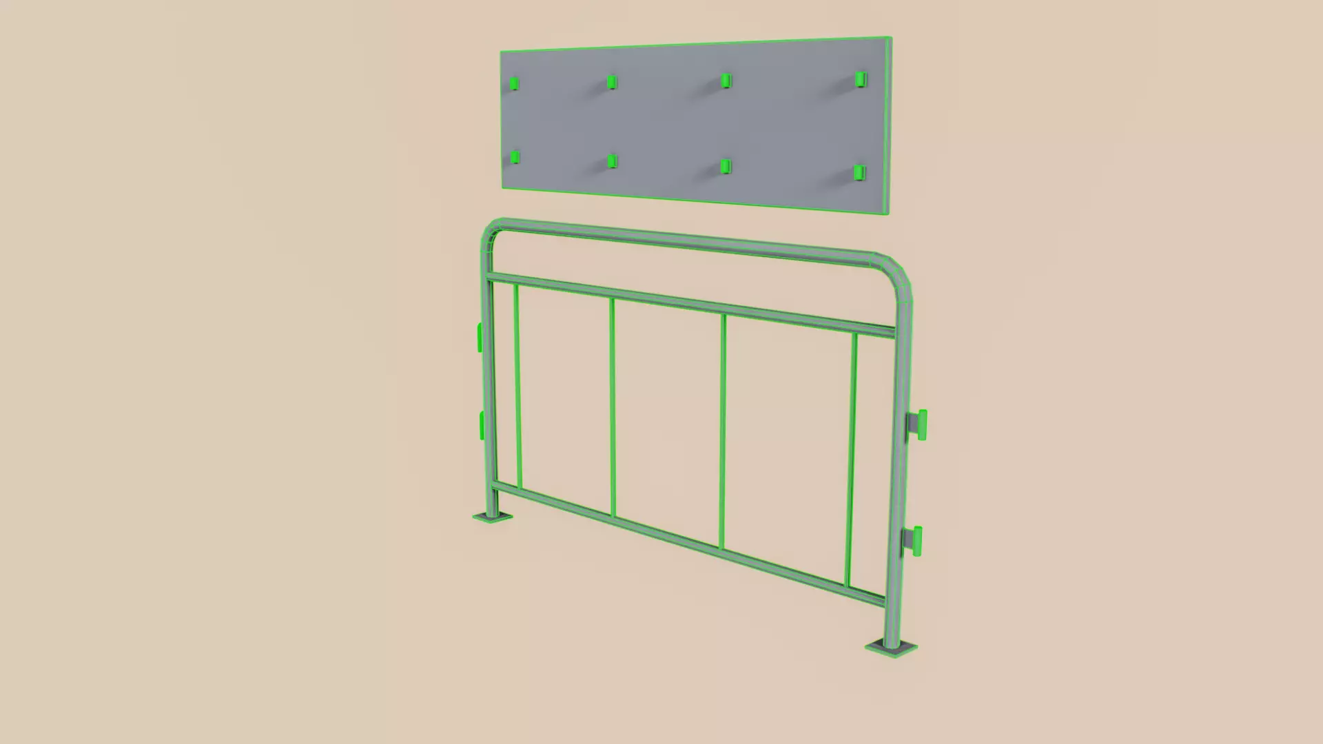 Crowd Control Barrier Type B Low-poly 3D model_18