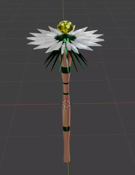 Magic Crystal Staff - Stylized Fantasy Weapon with VFX Low-poly 3D model_7