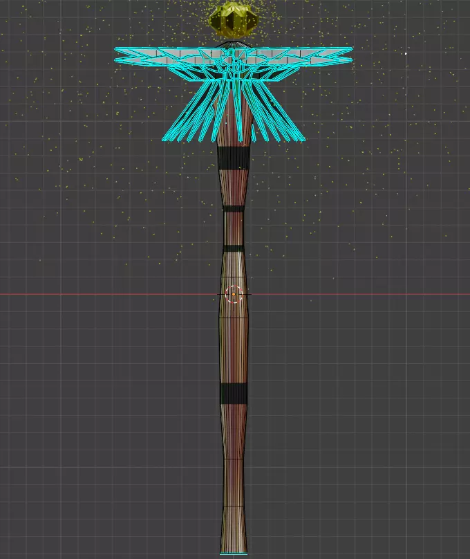 Magic Crystal Staff - Stylized Fantasy Weapon with VFX Low-poly 3D model_10
