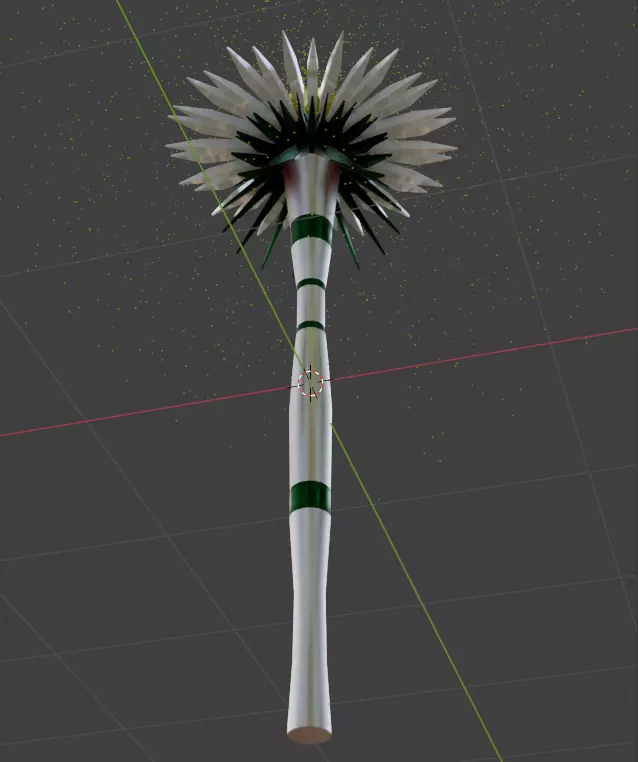 Magic Crystal Staff - Stylized Fantasy Weapon with VFX Low-poly 3D model_6