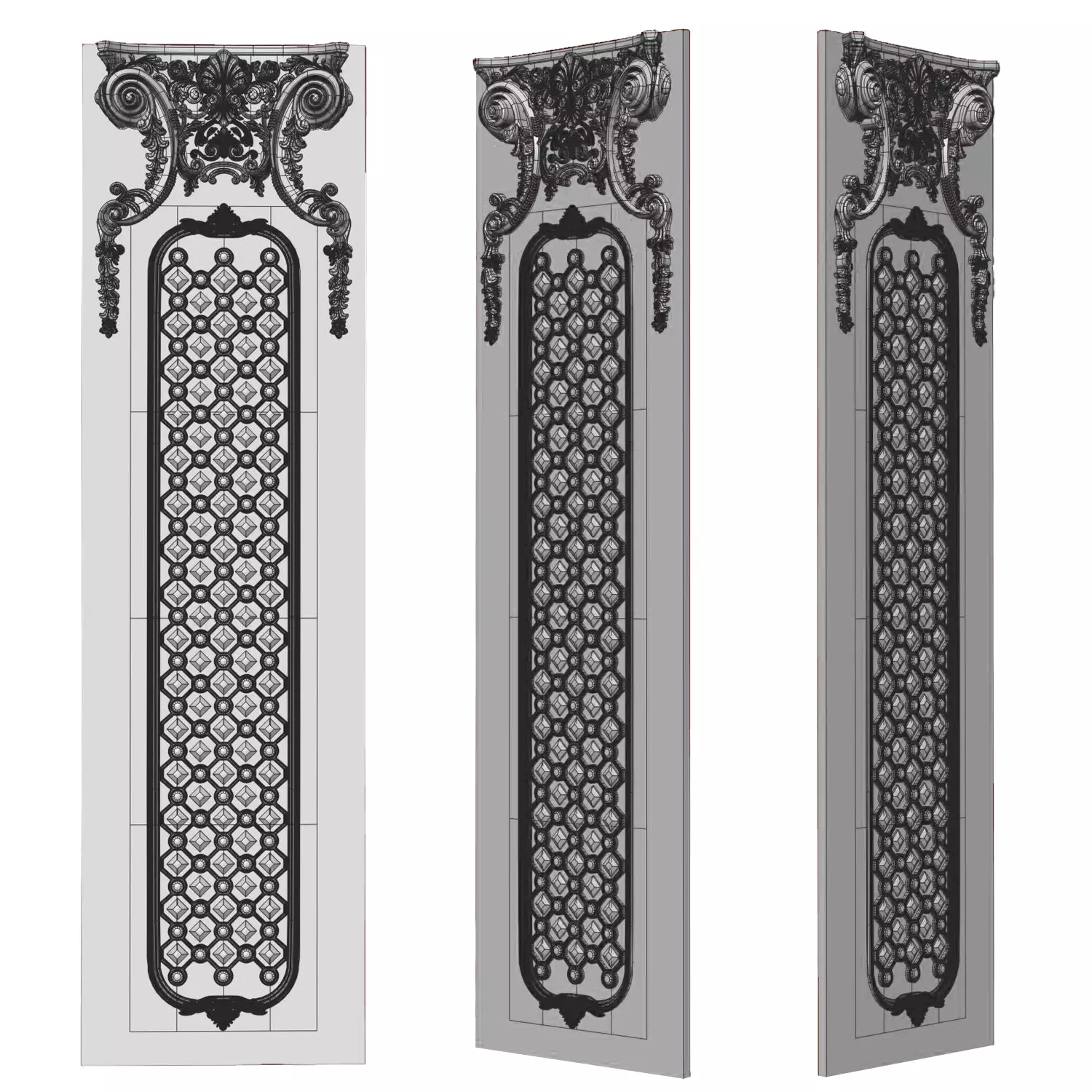 Ornament wall 3D model_4