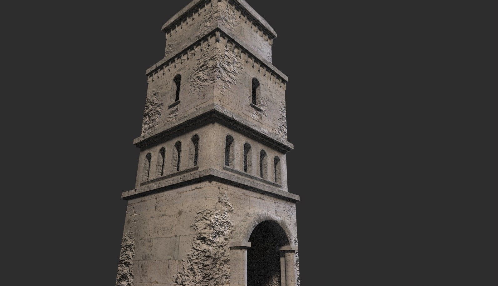 Medieval ruin Low-poly 3D model_1