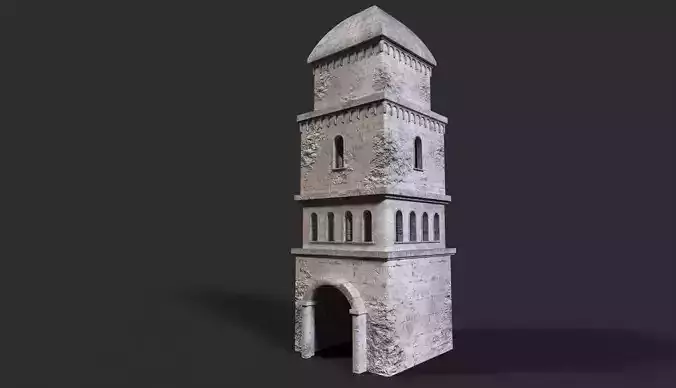 Medieval ruin Low-poly 3D model