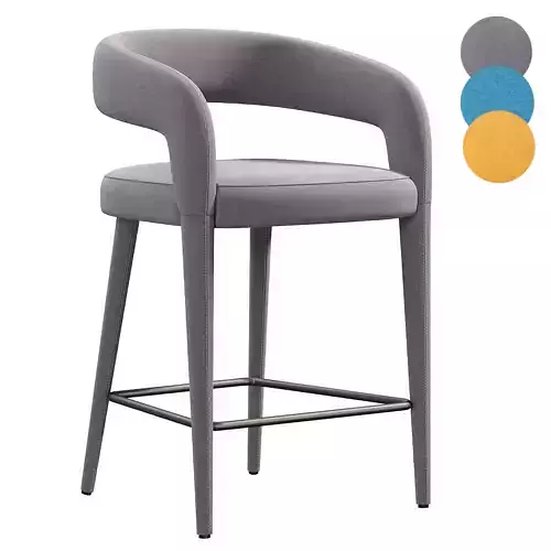 LISETTE WHITE COUNTER STOOL Low-poly 3D model