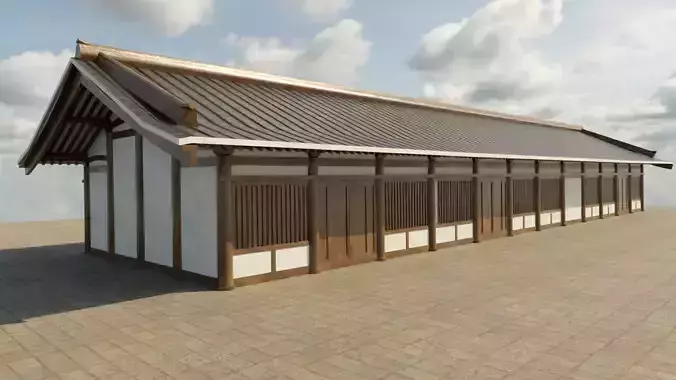 Asian Building Low-poly 3D model