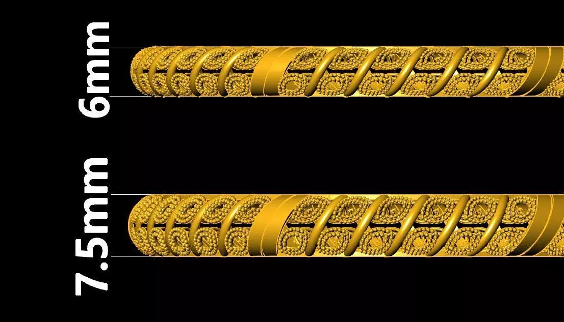 Traditional indian Bangle for Women 3D print model_3