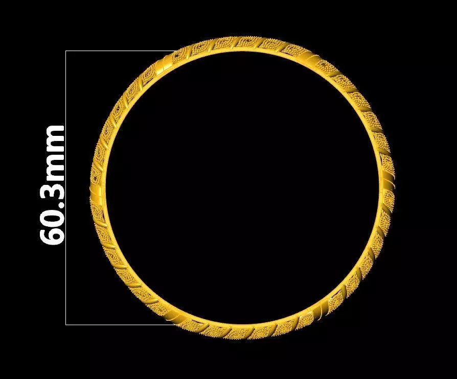 Traditional indian Bangle for Women 3D print model_4